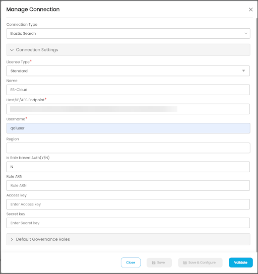 ES manage connection