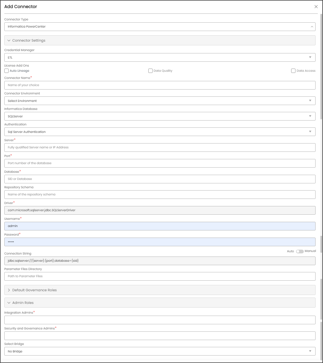 Informatica PowerCenter Connector
