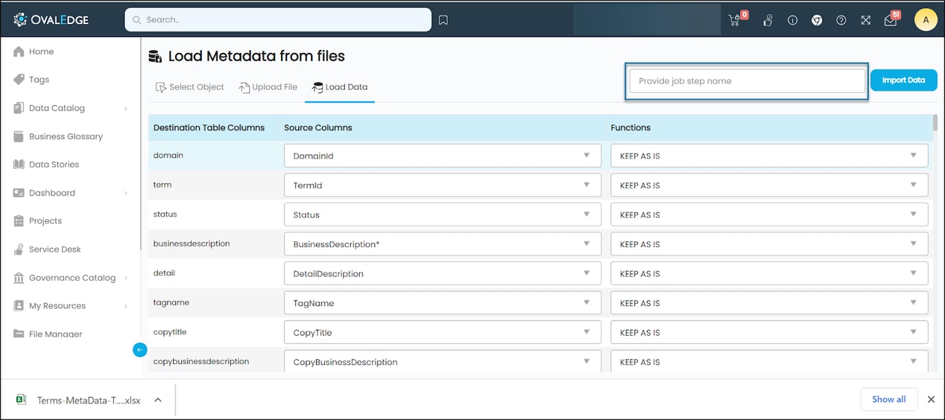 Metadata File Layouts Load Metadata From Files for Business Glossary